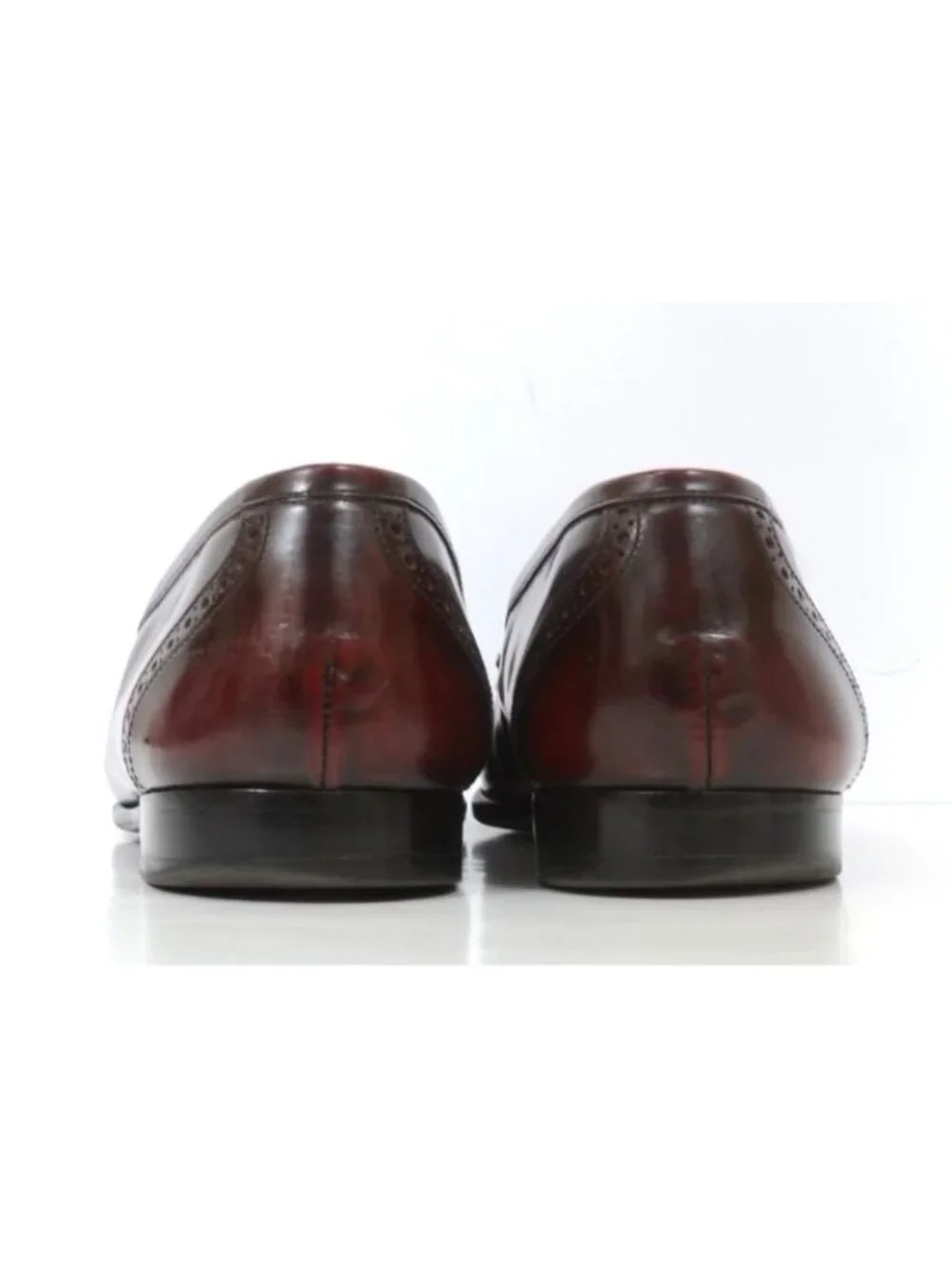 S2 by Santoni Mens 11EE Burgundy Leather Loafers Dress Old Money Preppy Shoe